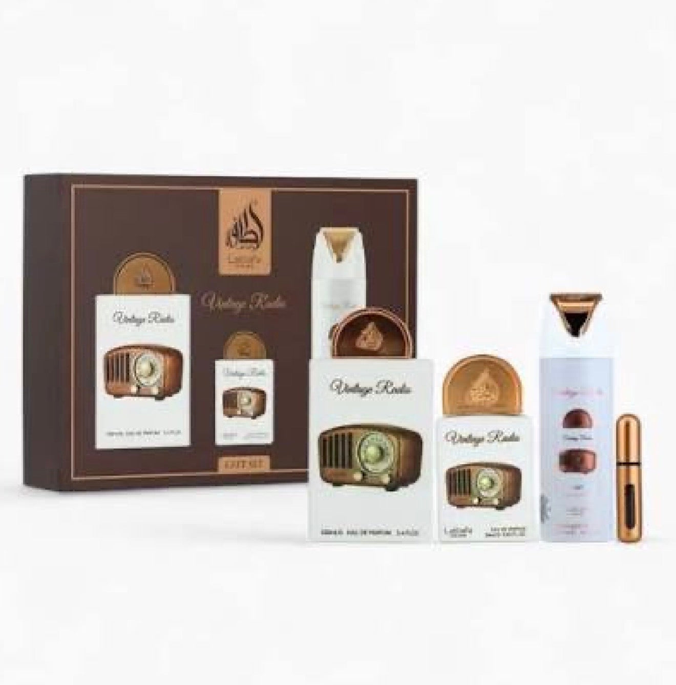 香水(ユニセックス) LATTAFA PRIDE VINTAGE RADIO GIFT SET Lattafa Pride Vintage Radio Eau de Parfum 3-Piece Gift Set by