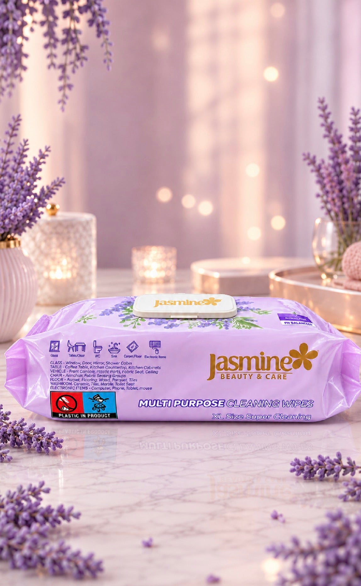Wipes Multi Propósito de Limpieza Paquete de 100(FRAGANCIA LAVANDER)